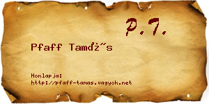 Pfaff Tamás névjegykártya
